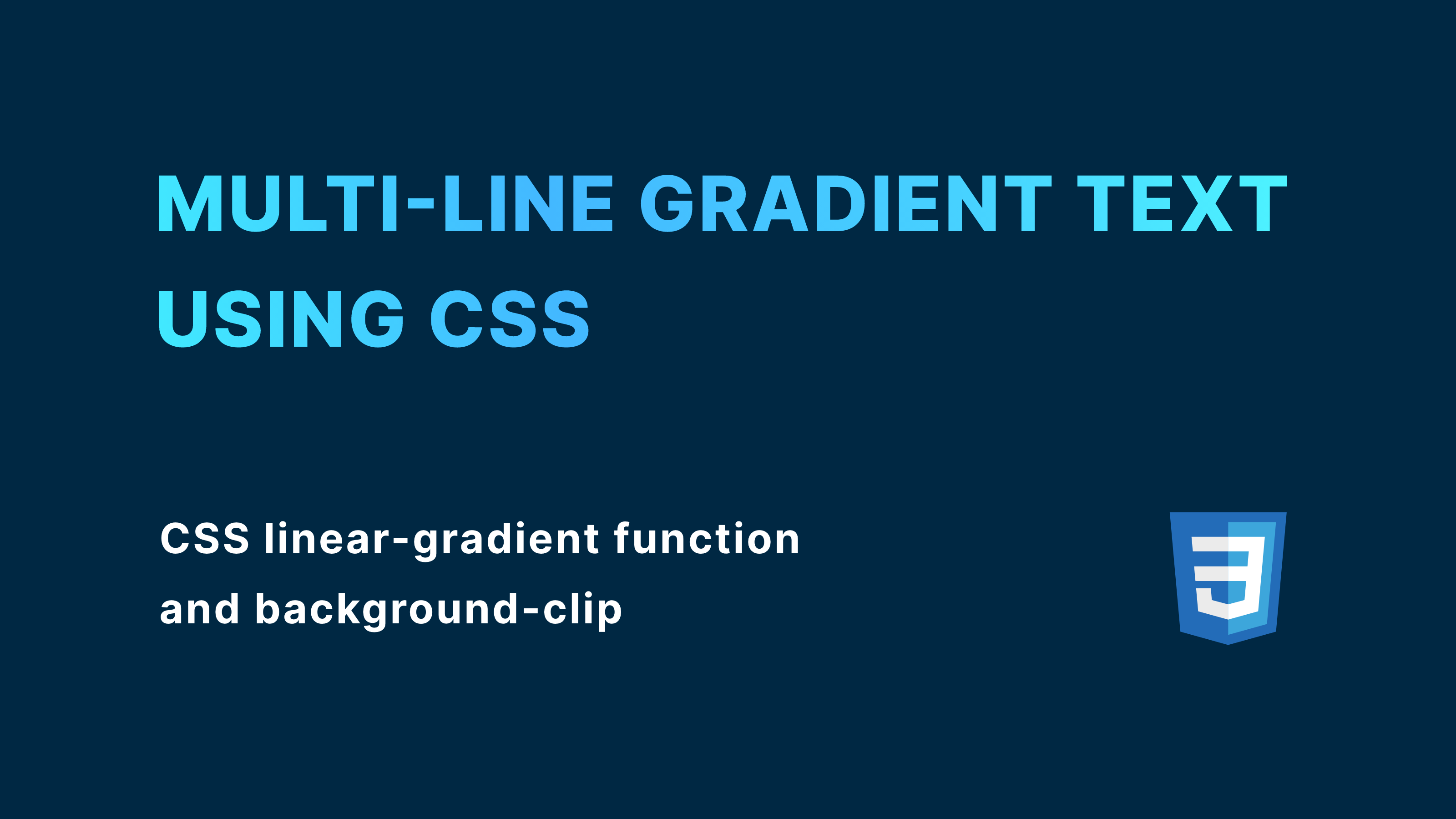 Create a multi-line gradient text using CSS